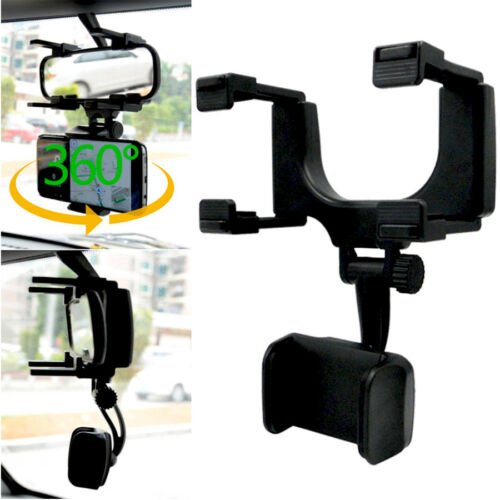 360° Car Rearview Mirror Mount Stand Holder Cradle For Cell Phone Magnetic Phone Holder for Your Car - Foldable & Strong Mount for All Smartphones GPS Car Rear View Mirror Holder