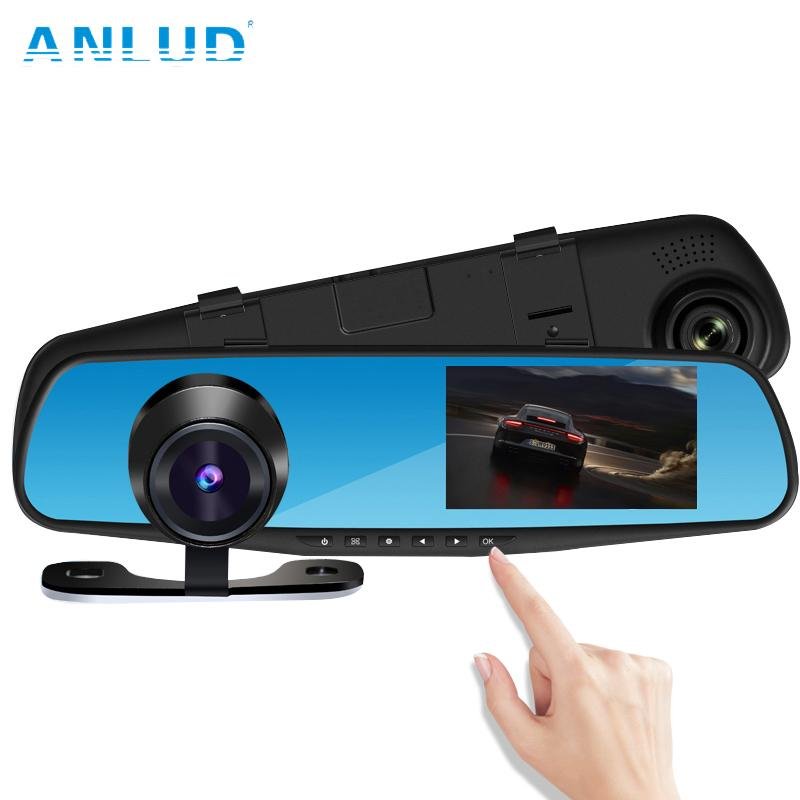 Dual Lens Dash Cam - Your Ultimate Driving Companion : Car Camera DVR Dual Lens Dash Cam Rear View Mirror Auto Video Recorder GPS Detector