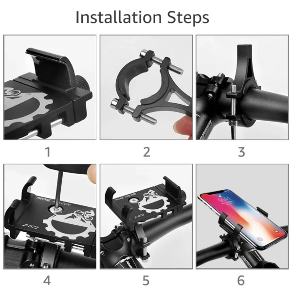 Universal Bicycle Phone Holder – Your Ultimate Riding Companion! Bicycle Phone Holder Universal Bike Motorcycle Handlebar Clip Stand Mount Cell Phone Holder Bracket for iPhone 11 Pro Max - Image 6